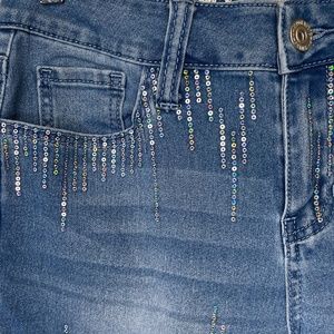 Hydraulic | Icicle Sequin Embellished Stretch Skinny Jeans